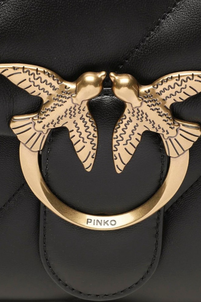 PINKO Geantă neagră matlasată Love Puff Big AW25