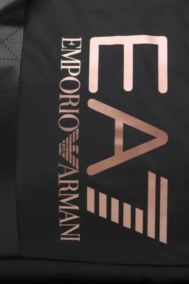 EA7 Black sports bag with pink logo