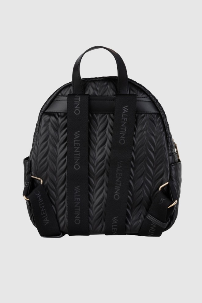 VALENTINO Tłoczony czarny plecak z logo sunny re backpack