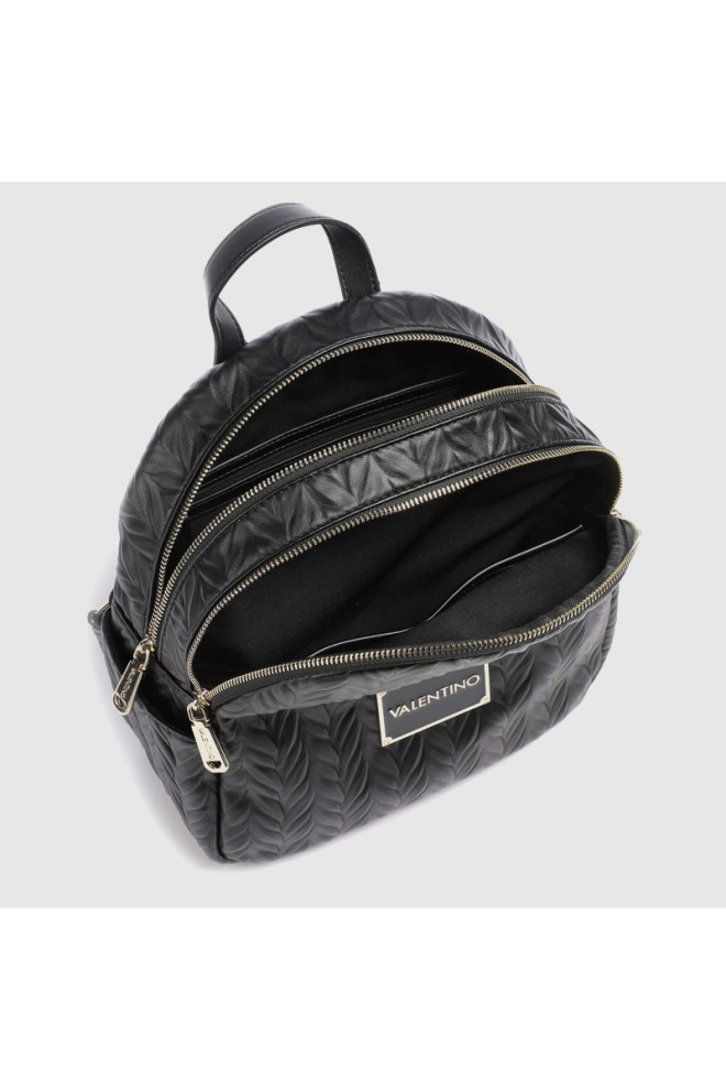 VALENTINO Tłoczony czarny plecak z logo sunny re backpack