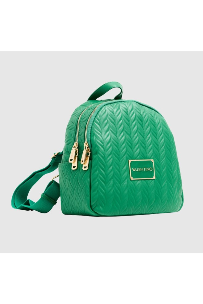 VALENTINO Tłoczony zielony plecak z logo sunny re backpack