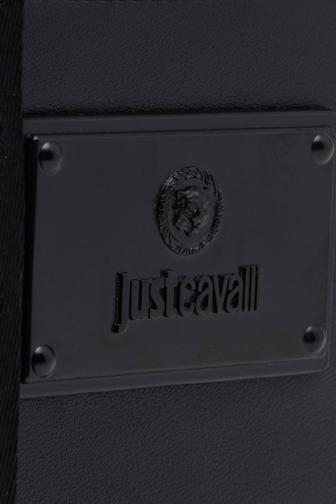 JUST CAVALLI Black Men's Range Metal Plate Sketch Bag 3