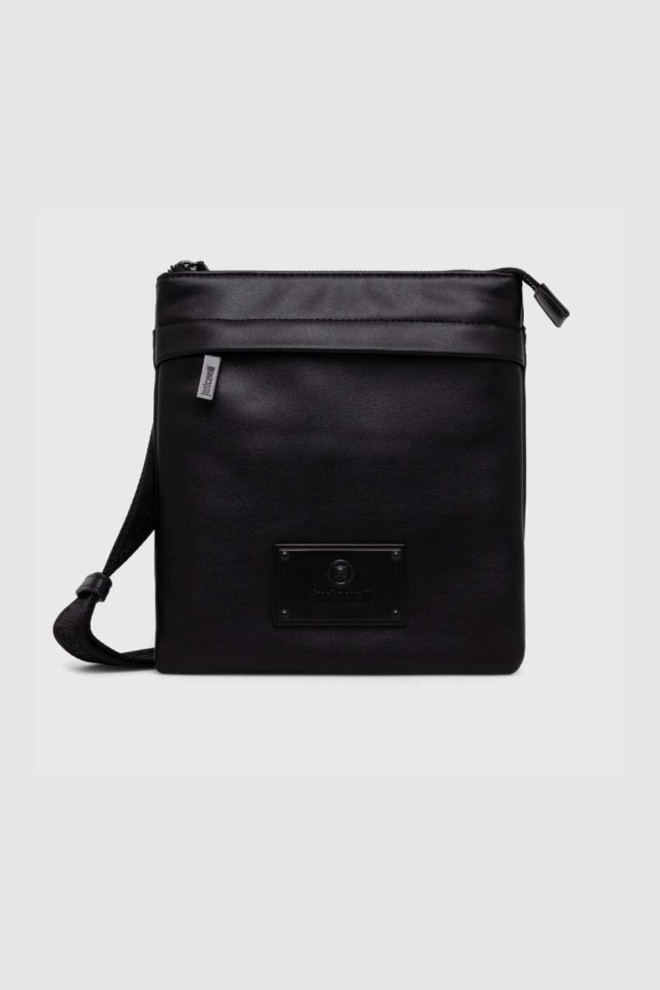JUST CAVALLI Black Men's Range Metal Plate Sketch 4 Bag