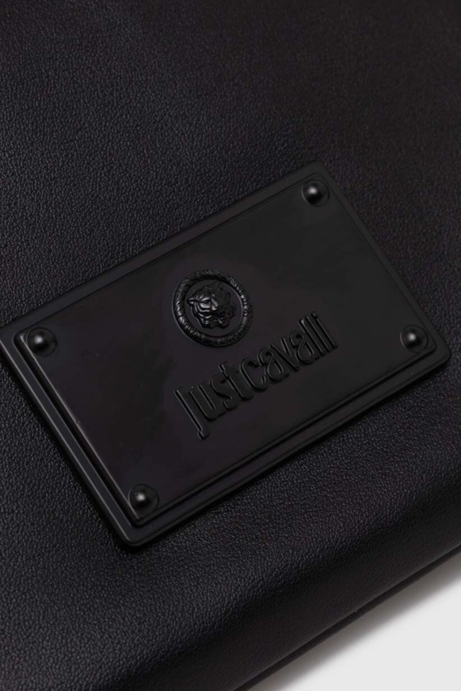 JUST CAVALLI Black Men's Range Metal Plate Sketch 4 Bag
