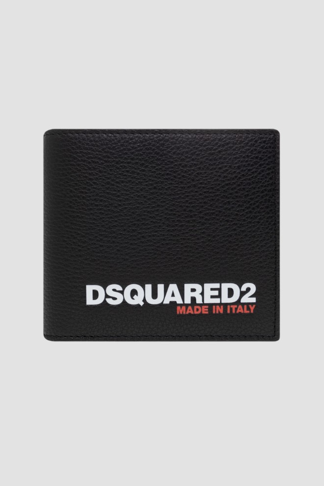 DSQUARED2 Portofel negru din piele pentru bărbați
