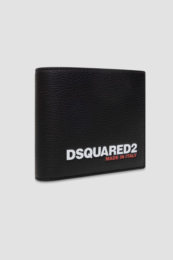 DSQUARED2 Portofel negru din piele pentru bărbați
