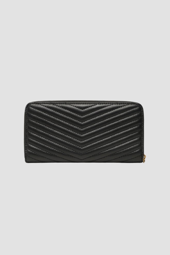 PINKO Black Quilted Wallet Ryder Zip Around