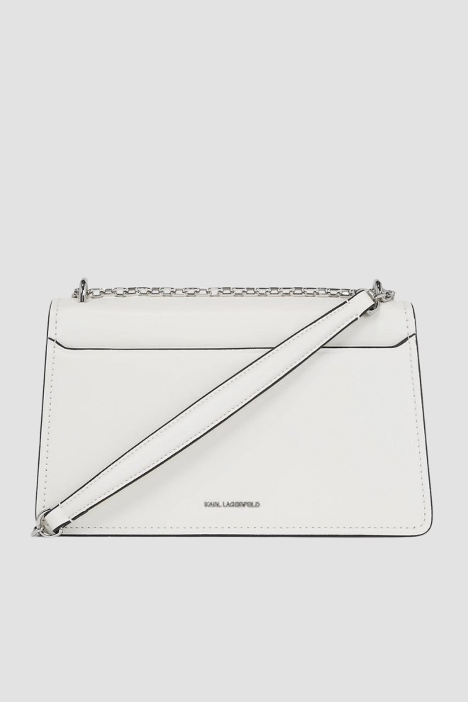 KARL LAGERFELD White Handbag K/icon 2.0 Leather