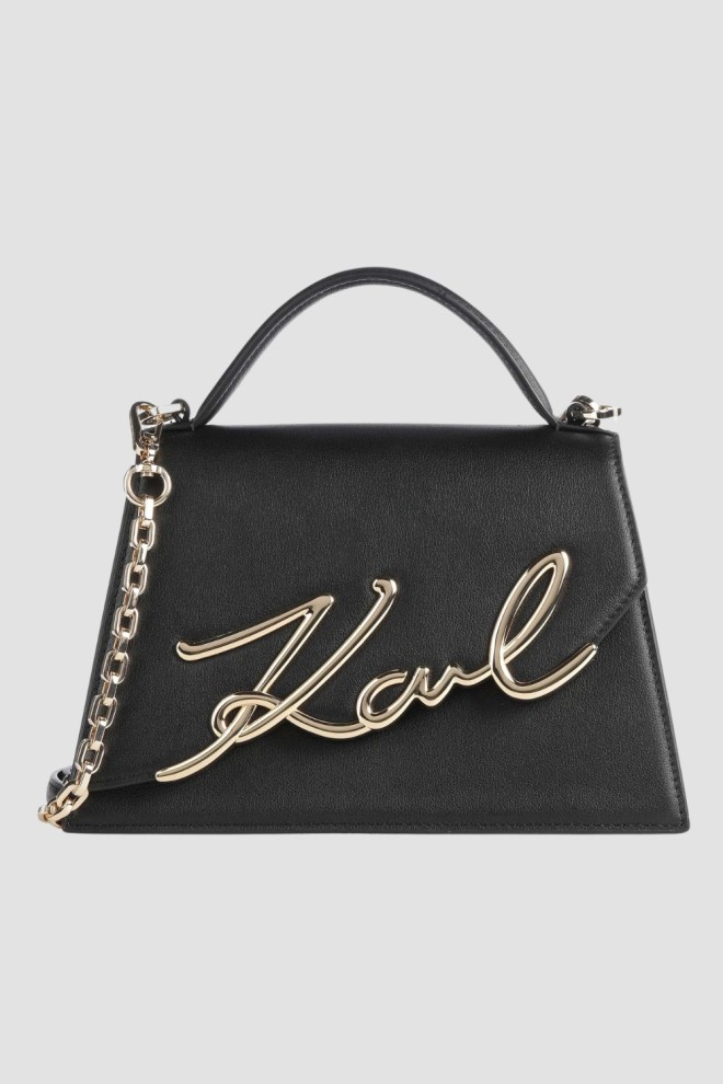 KARL LAGERFELD Black K/signature 2.0 Md Crossbody Handbag