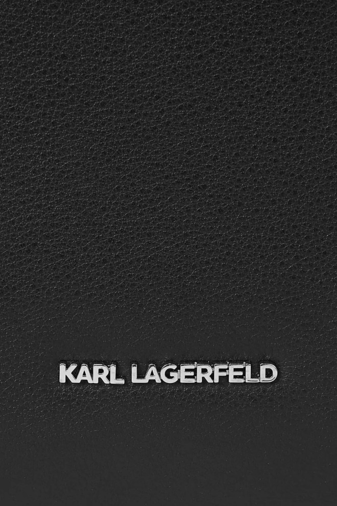 KARL LAGERFELD Black Leather Tote Pin shopper bag