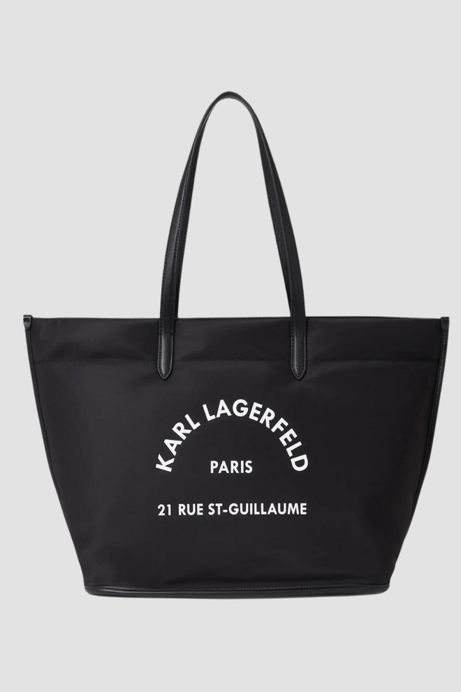 KARL LAGERFELD Чорна нейлонова сумка для покупок RSG Nylon MD Tote KARL LAGERFELD