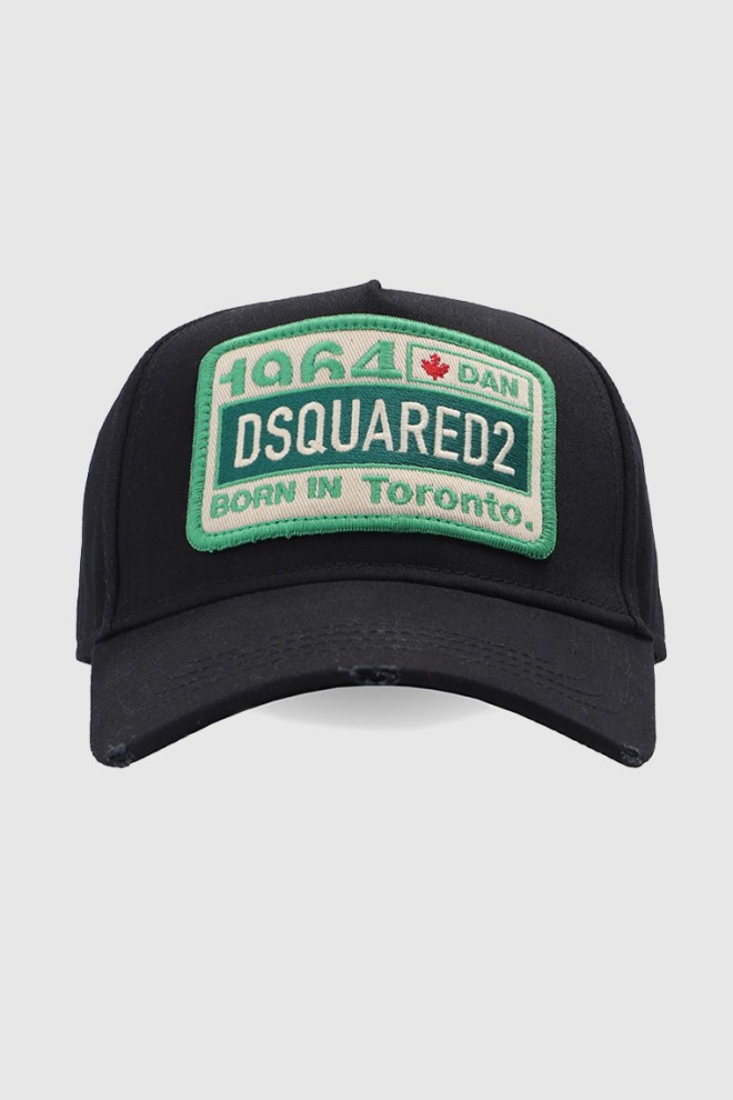 DSQUARED2 Black cap with green patch