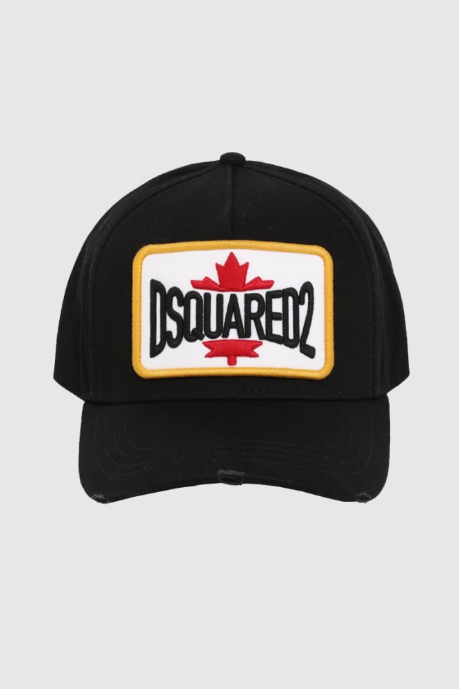 DSQUARED2 Black baseball cap with embroidered patch