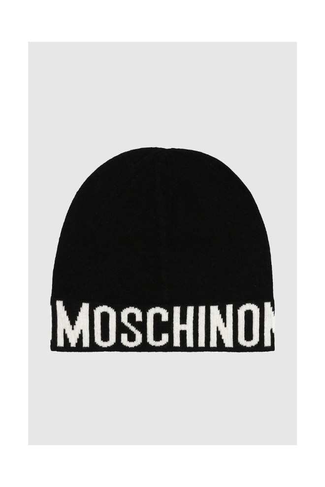 MOSCHINO Black women's cap with white logo