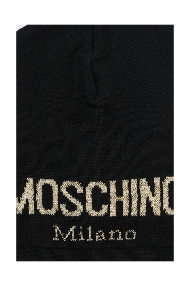 MOSCHINO Чорна жіноча кепка з золотим логотипом