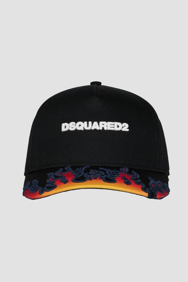 DSQUARED2 Bărbați negru flacără șapcă de baseball