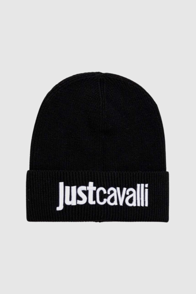 JUST CAVALLI Black cap with white logo