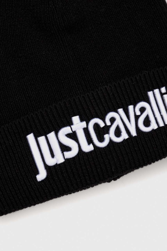 JUST CAVALLI Black cap with white logo