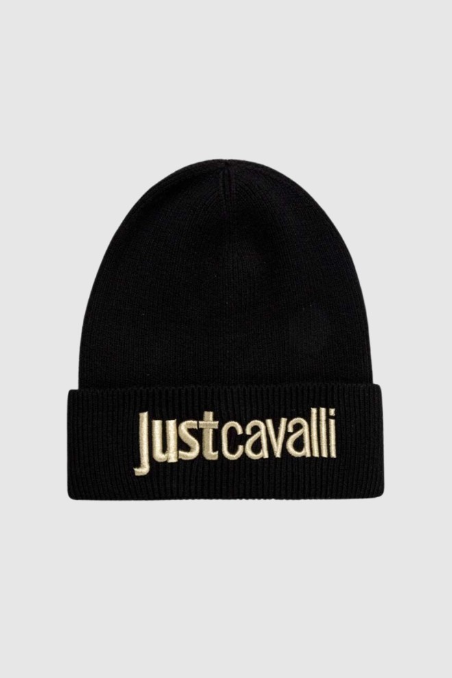 JUST CAVALLI Black cap with gold logo