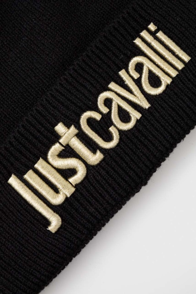 JUST CAVALLI Black cap with gold logo