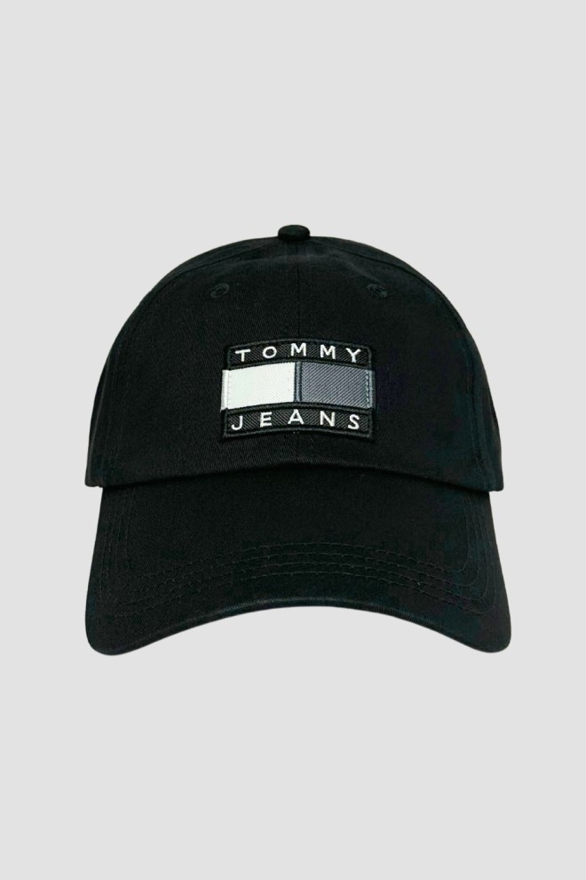 TOMMY JEANS Black baseball cap