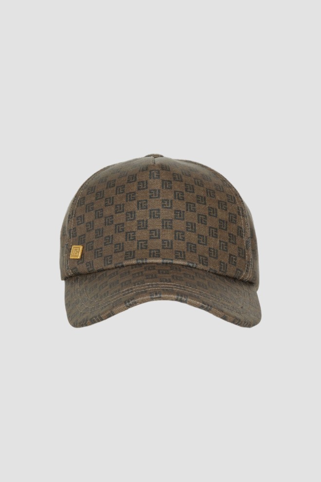 Șapcă de baseball BALMAIN Brown Mini Mng Coated Canvas