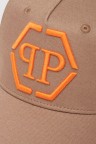 PHILIPP PLEIN Brązowa czapka z daszkiem Hexagon
