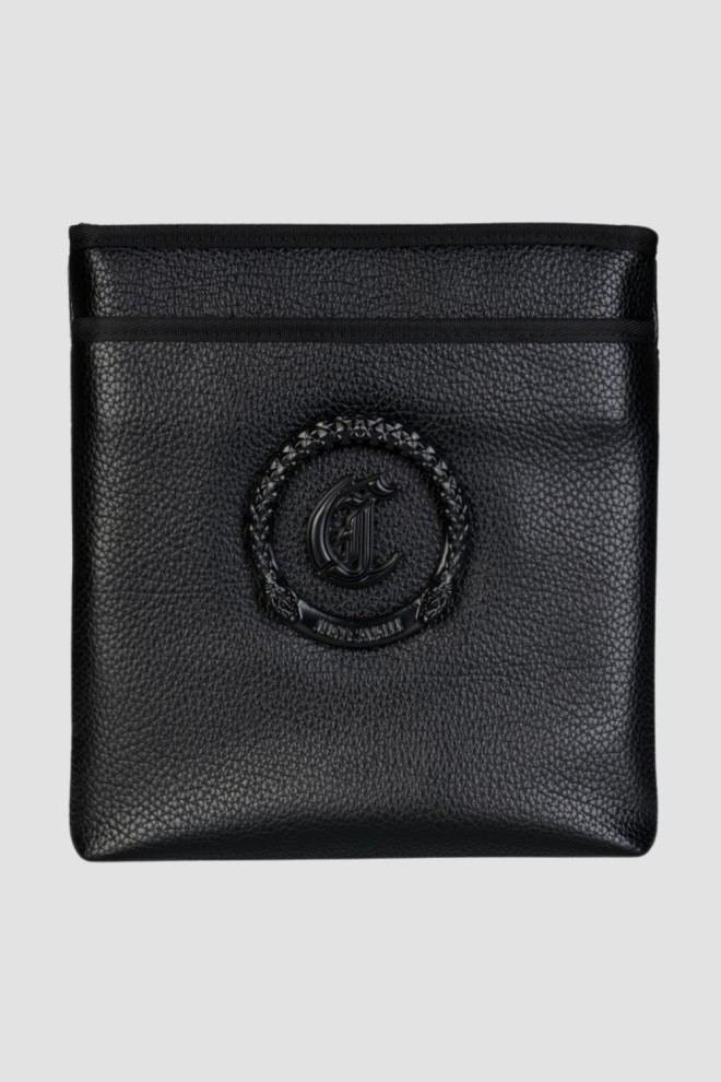 JUST CAVALLI Black bărbați Gama New Logo Metal Circle sac