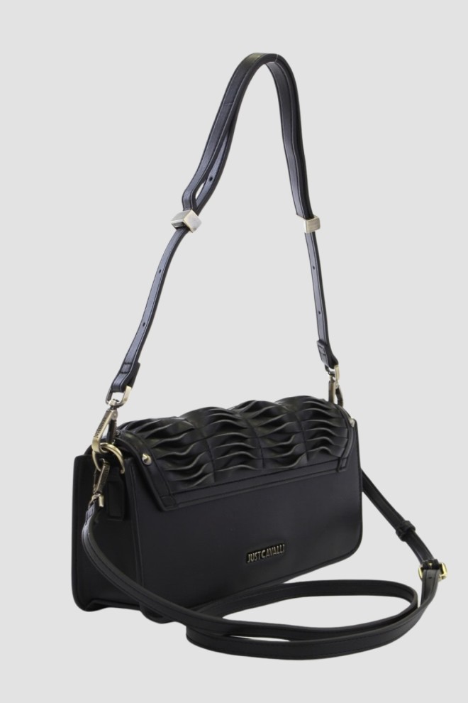 JUST CAVALLI Black Gothic Woving Handbag