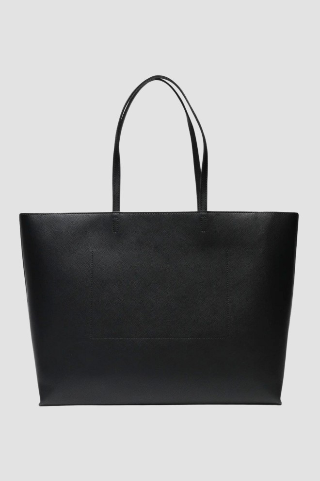 JUST CAVALLI Black Range B Metal Lettering Shopper Bag