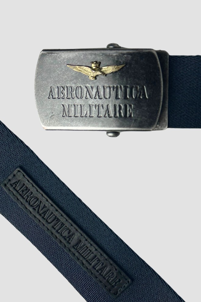 Чоловічий темно-синій ремінь AERONAUTICA MILITARE 