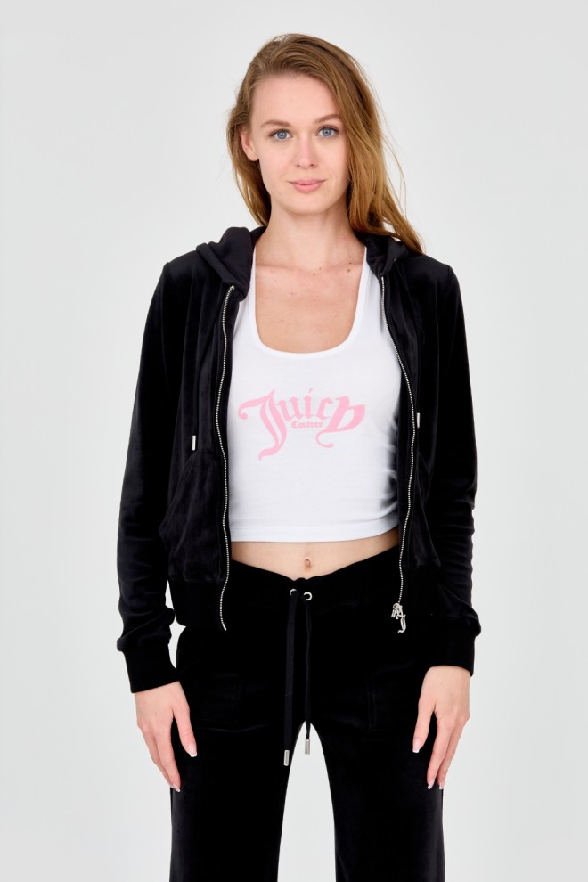 Худі JUICY COUTURE Black Robertson з капюшономJUICY COUTURE Czarna bluza Robertson Hoodie