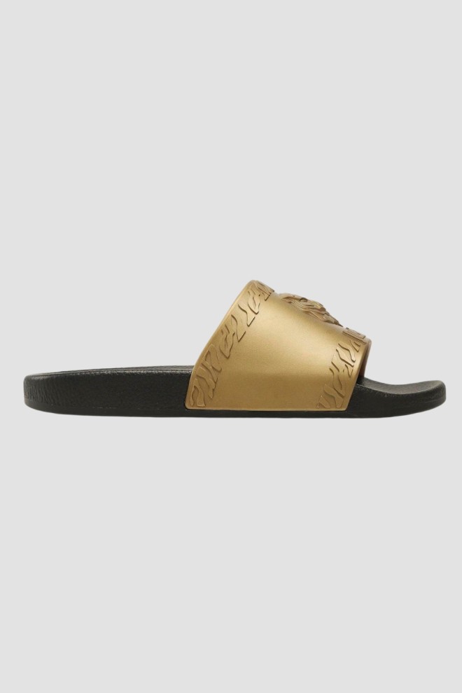 JUST CAVALLI Black and gold Fondo Pool flip-flops