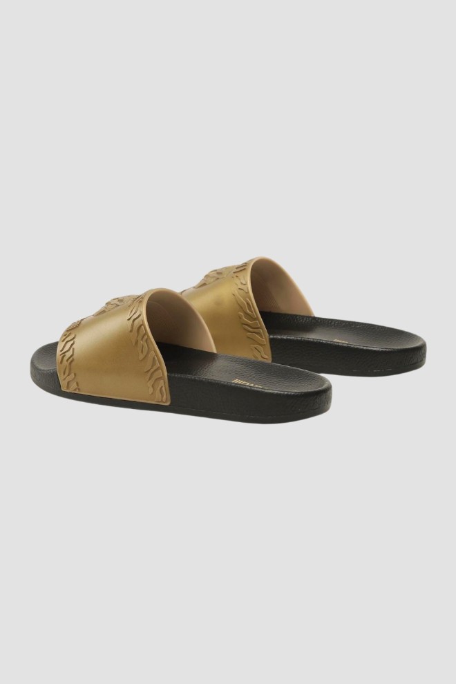 JUST CAVALLI Black and gold Fondo Pool flip-flops