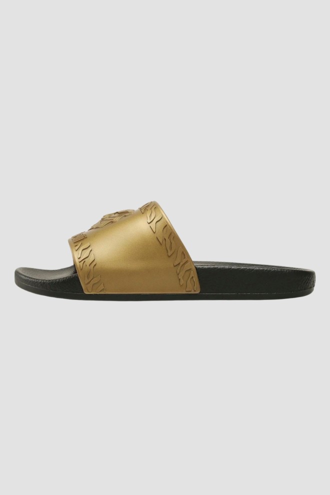 JUST CAVALLI Black and gold Fondo Pool flip-flops