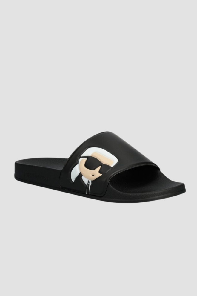 KARL LAGERFELD Black Kondo Kal Nft Slide Flip Flops