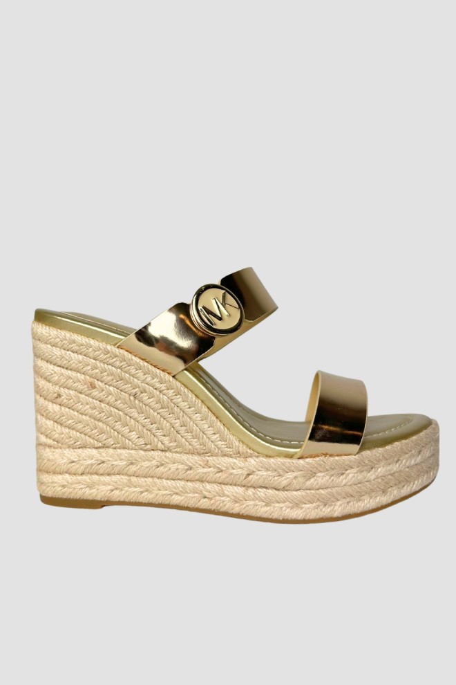 MICHAEL KORS Gold Lucinda Wedge Sandals