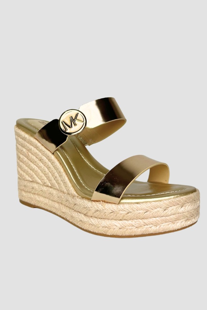 MICHAEL KORS Gold Lucinda Wedge Sandals