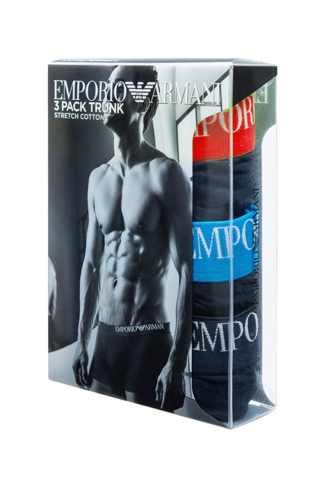 EMPORIO ARMANI Boxer shorts 3 pack black / colored rubber