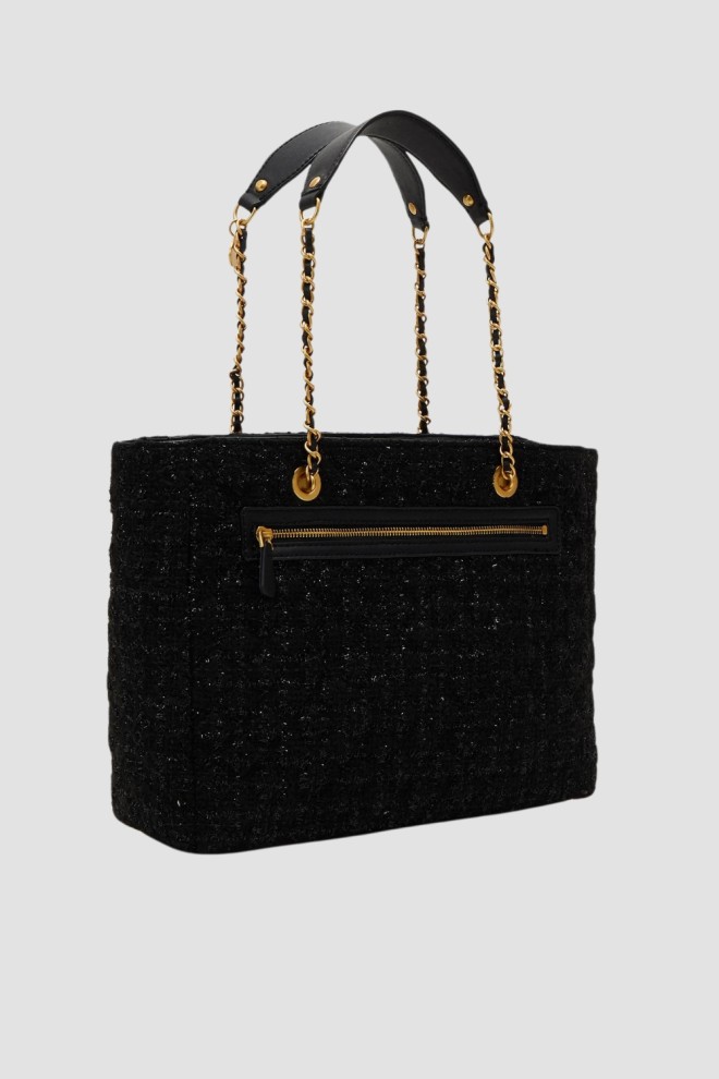 GUESS Black tweed bag Giully Tote.