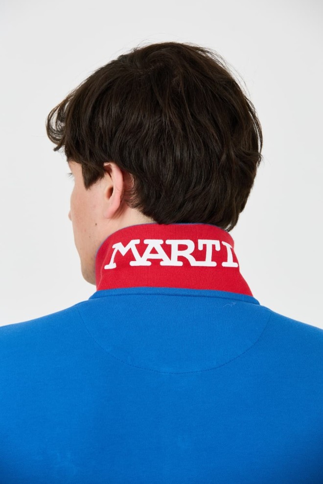 LA MARTINA Polo albastru pentru bărbați cu logo mare