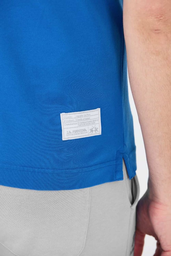 LA MARTINA Polo albastru pentru bărbați cu logo mare