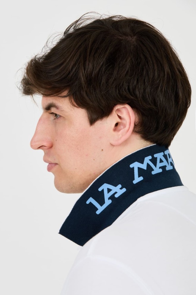 LA MARTINA Białe męskie polo z dużym logo