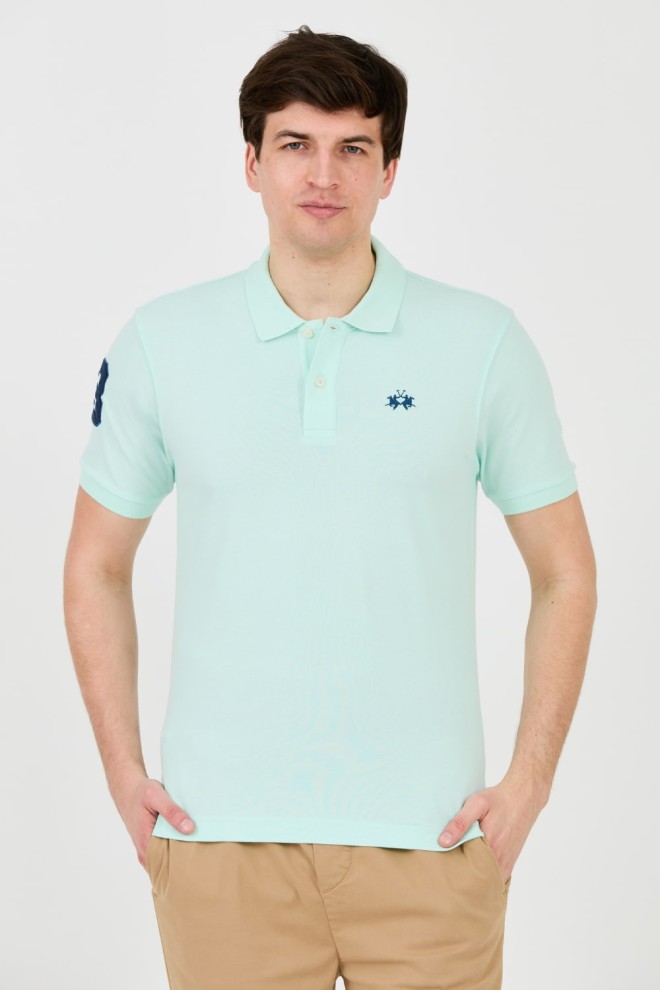 LA MARTINA Polo bărbătesc Mint cu logo mic