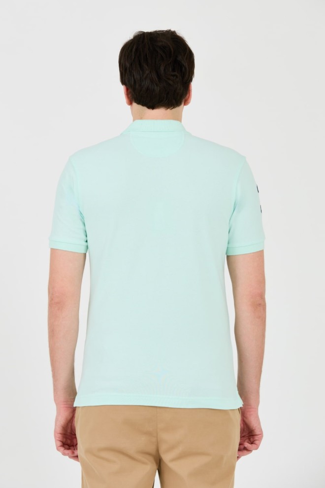 LA MARTINA Polo bărbătesc Mint cu logo mic
