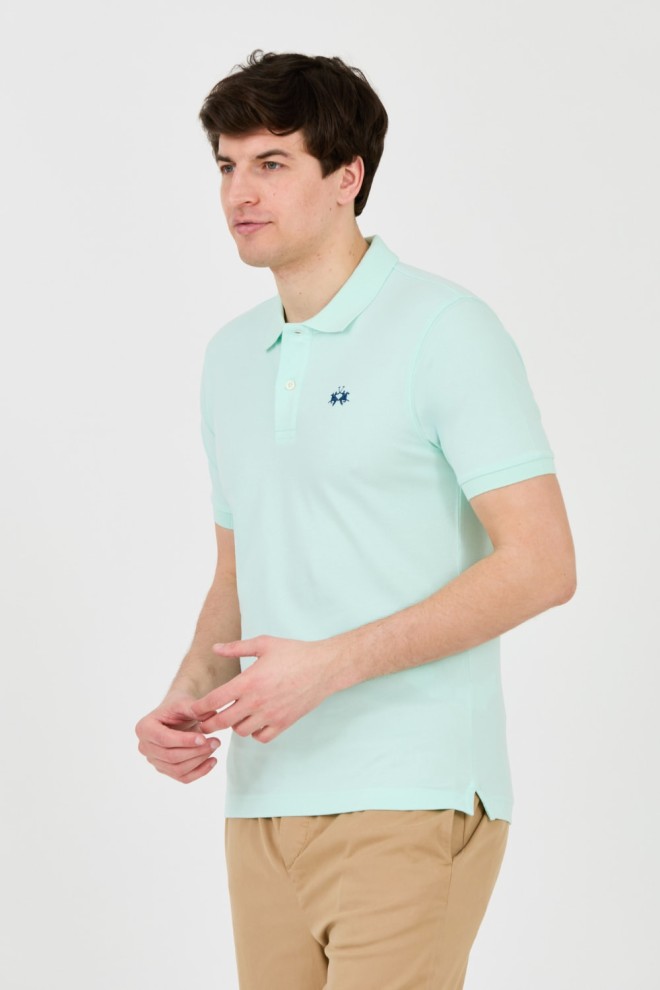 LA MARTINA Polo bărbătesc Mint cu logo mic