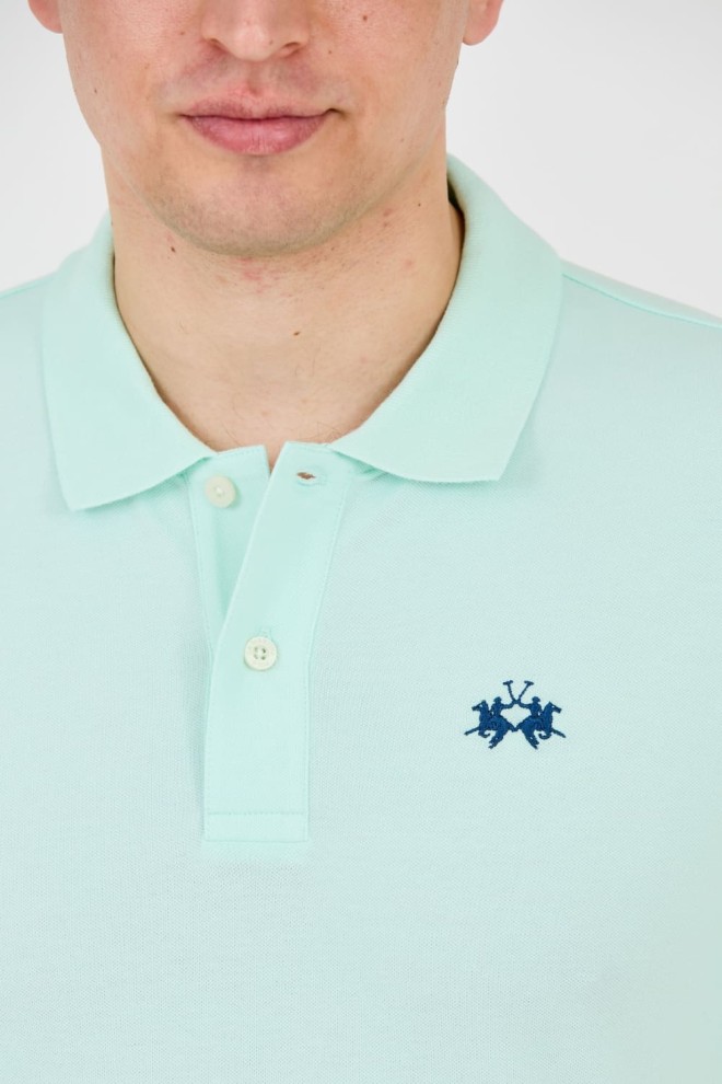 LA MARTINA Polo bărbătesc Mint cu logo mic