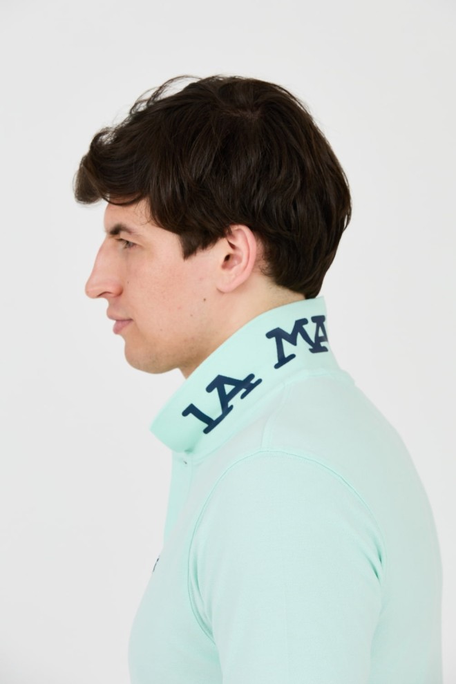 LA MARTINA Polo bărbătesc Mint cu logo mic