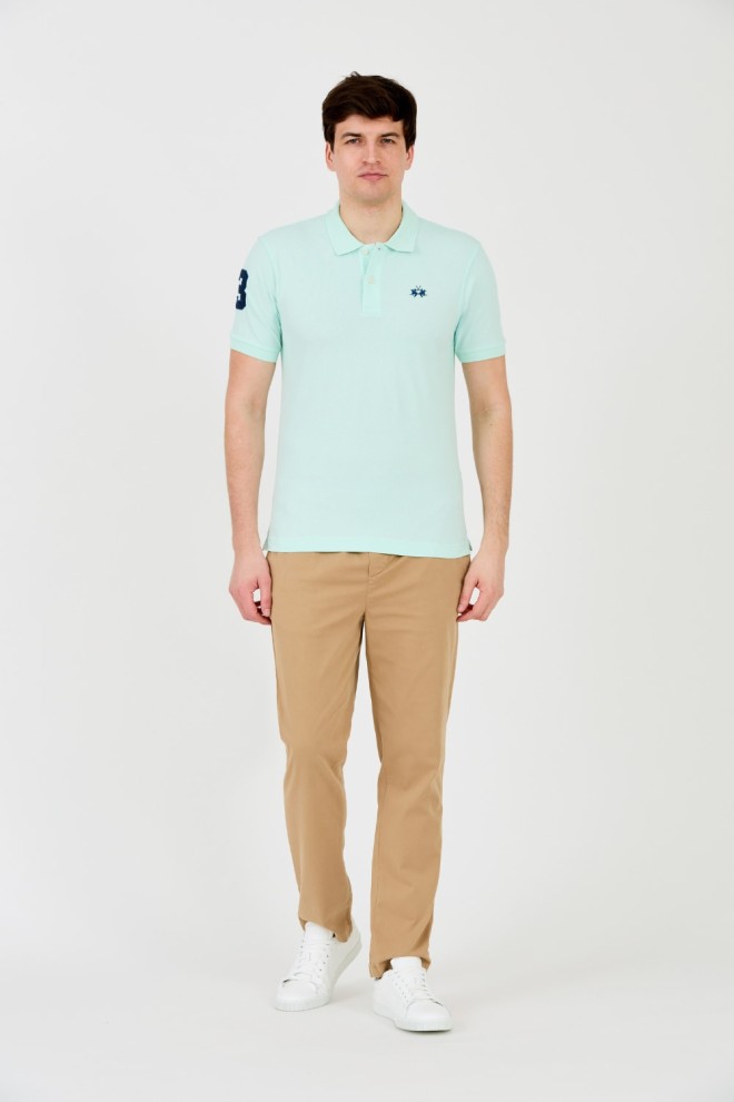 LA MARTINA Polo bărbătesc Mint cu logo mic