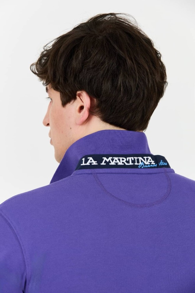 LA MARTINA Polo violet pentru bărbați cu logo mic